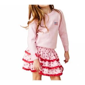 NEW THEME gemma black rose mini skirt in pink